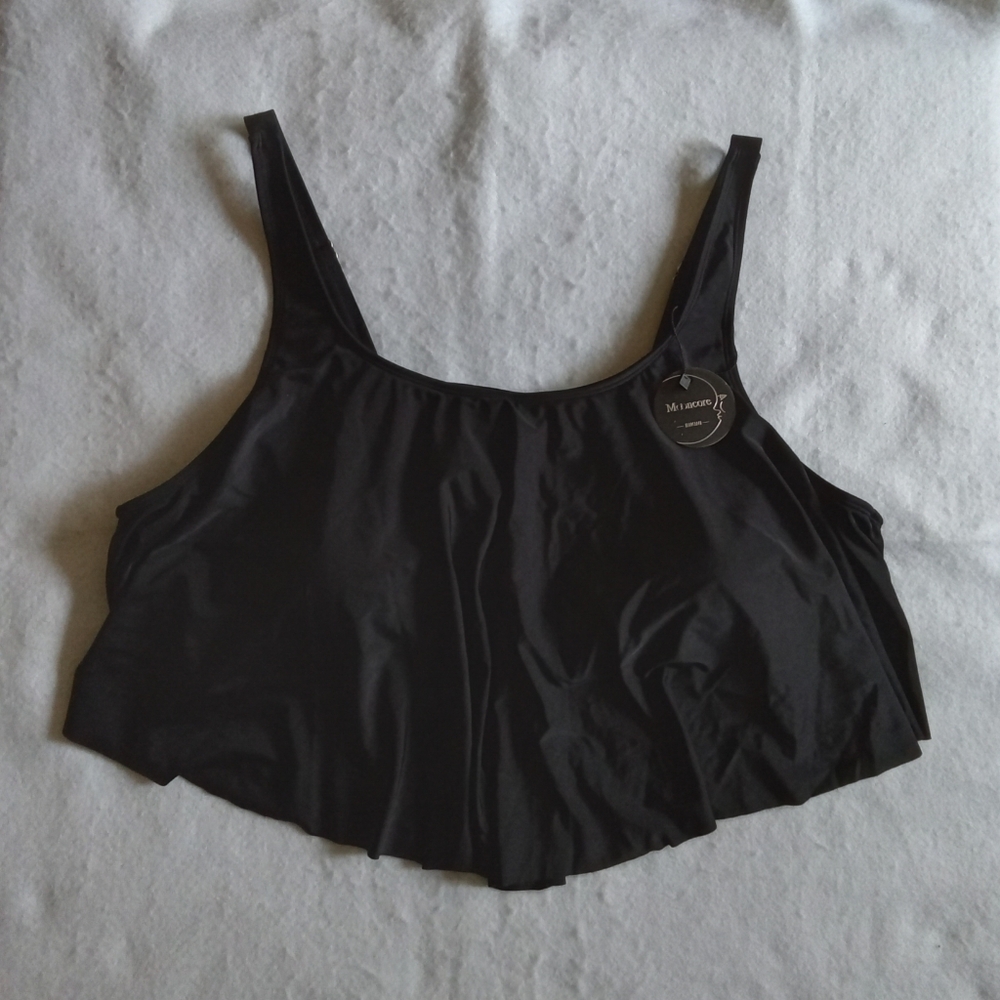 NWT Mooncore Bikini women's Black Top with built-in bra